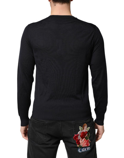 Black Cashmere V-Neck Men Pullover Sweater