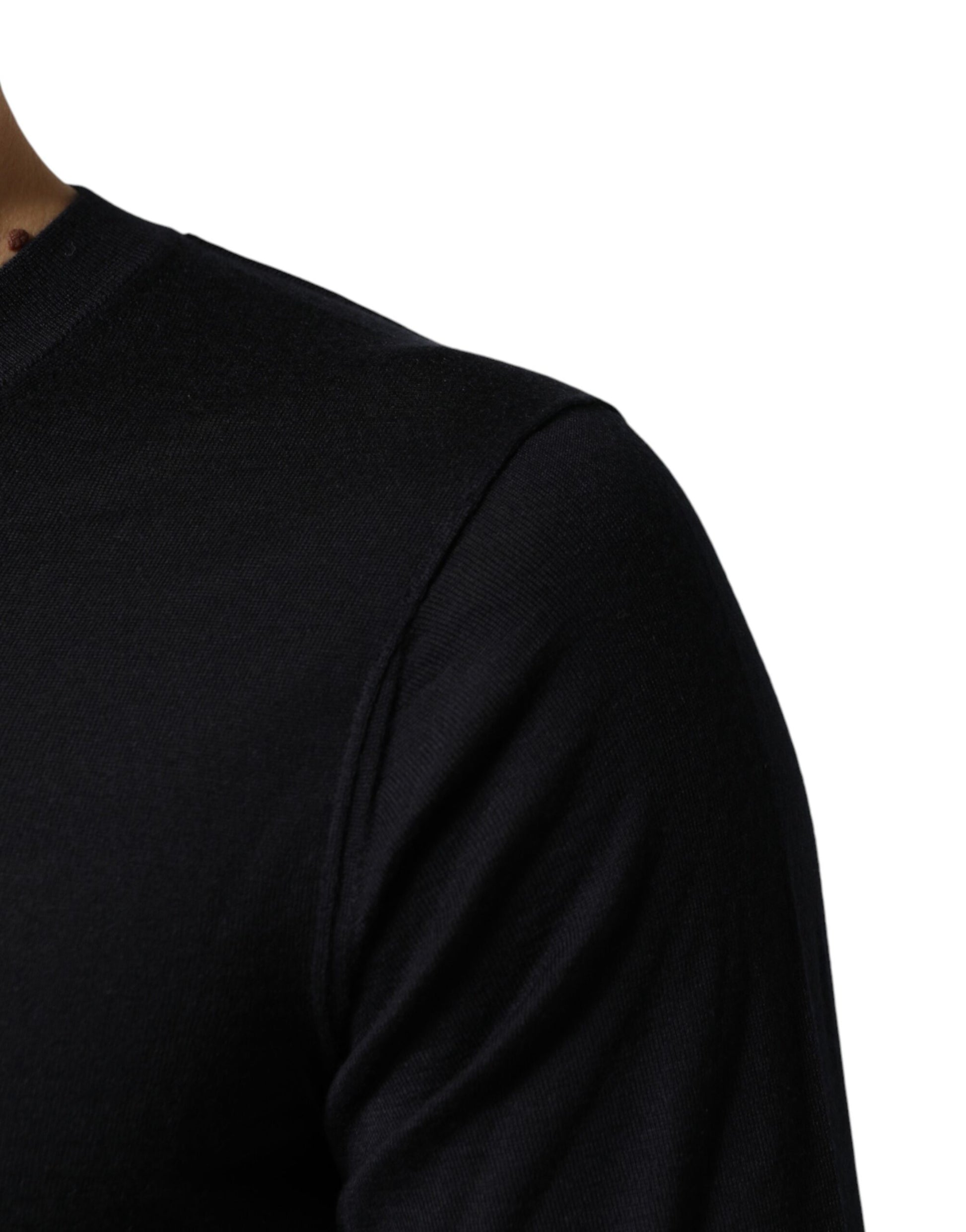 Black Cashmere V-Neck Men Pullover Sweater