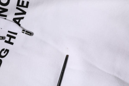 White Logo Cotton Hooded Sweatshirt  Sweater