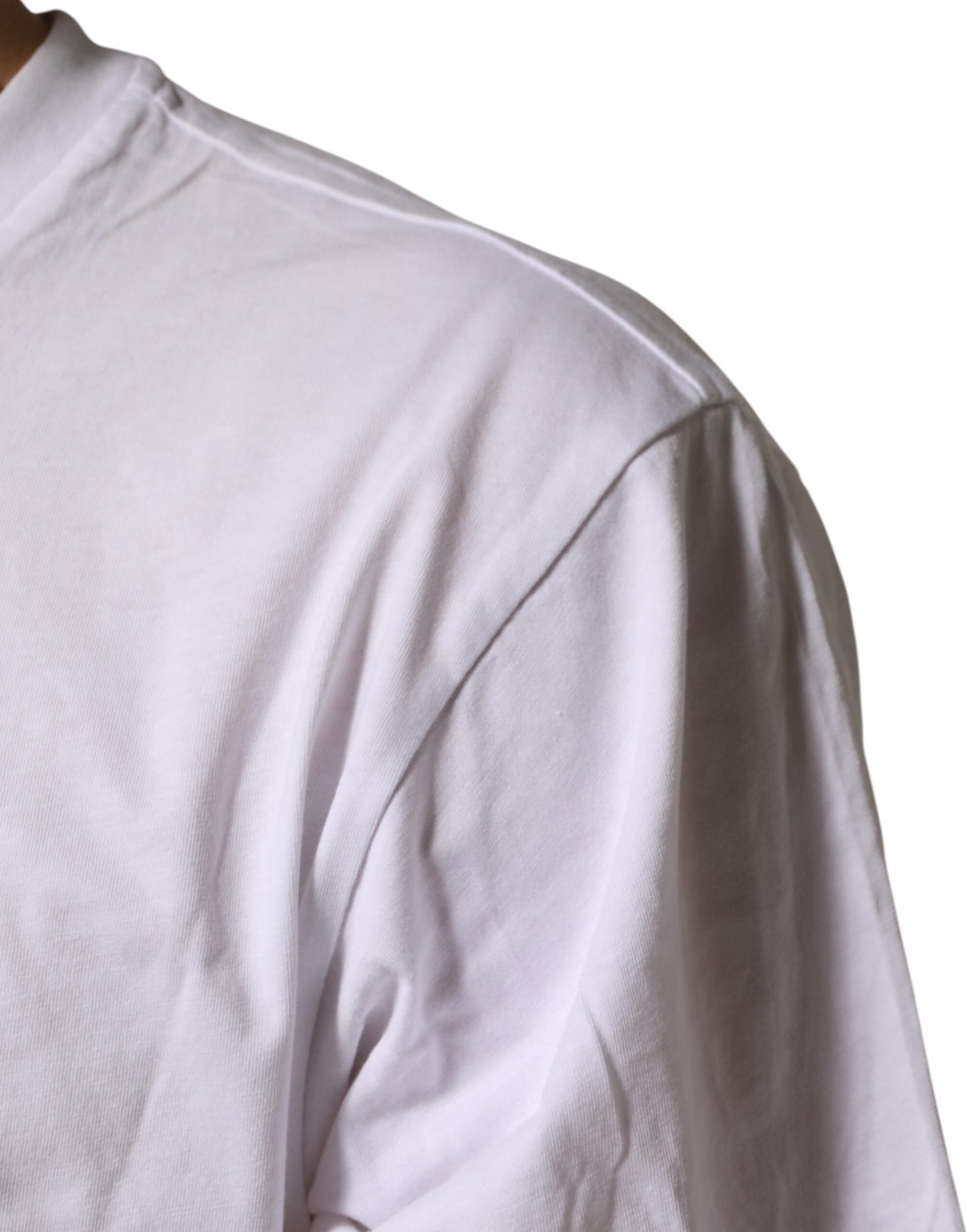 White Graphic Cotton Men Crew Neck T-shirt