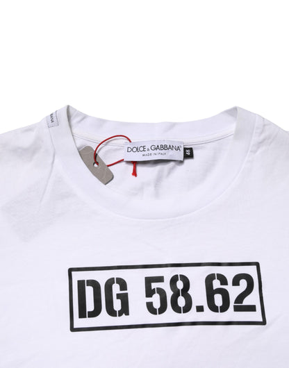 White Graphic Cotton Men Crew Neck T-shirt