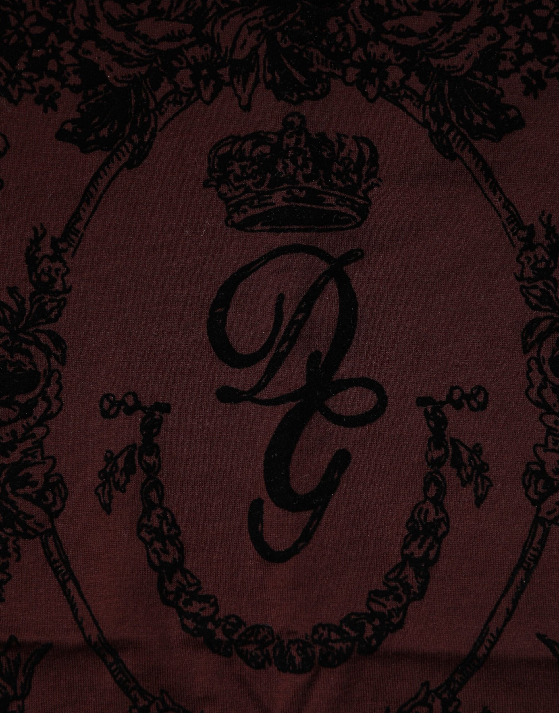 Maroon DG Crown Floral Crewneck Men T-shirt