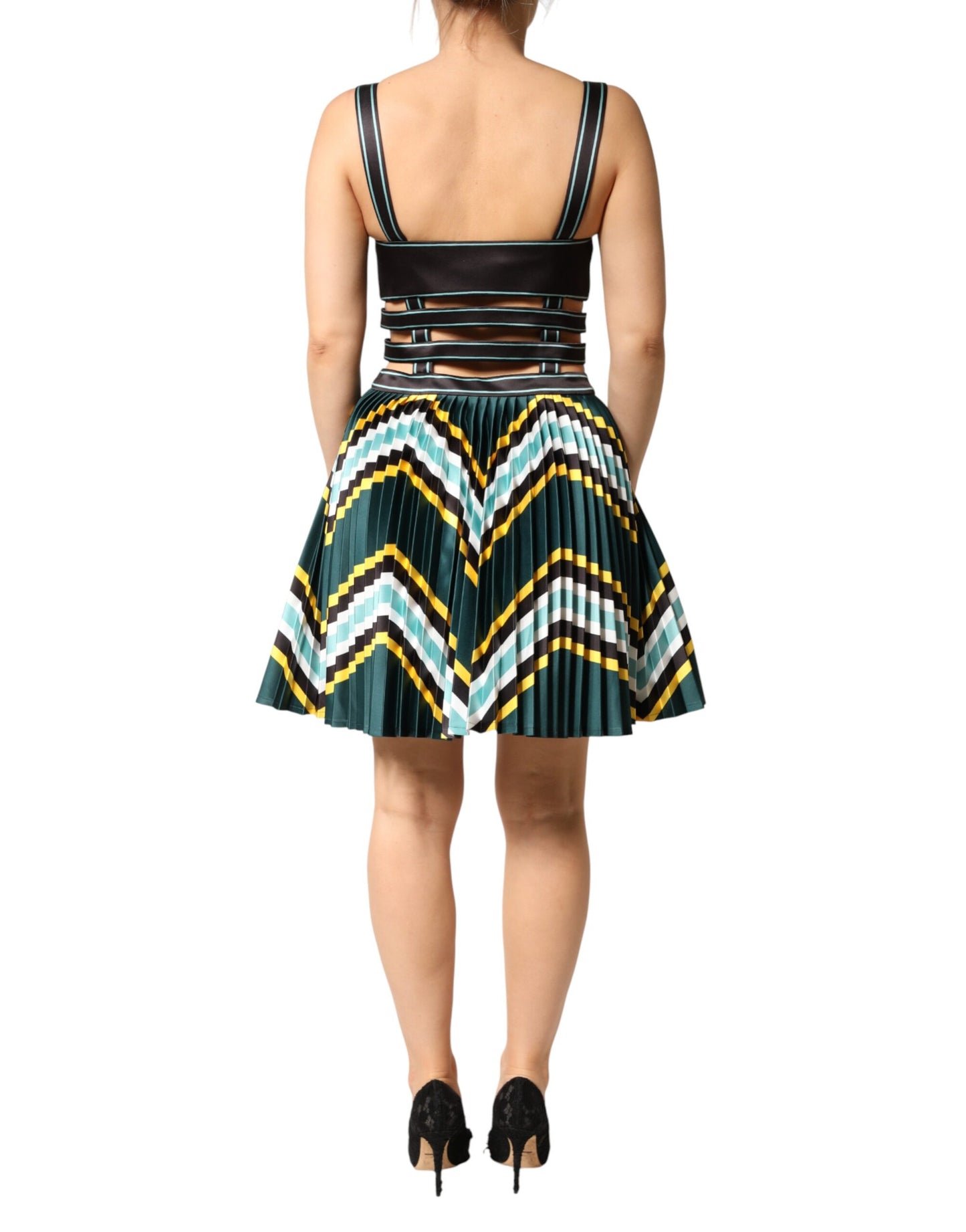 Multicolor Sleeveless A-line Dress