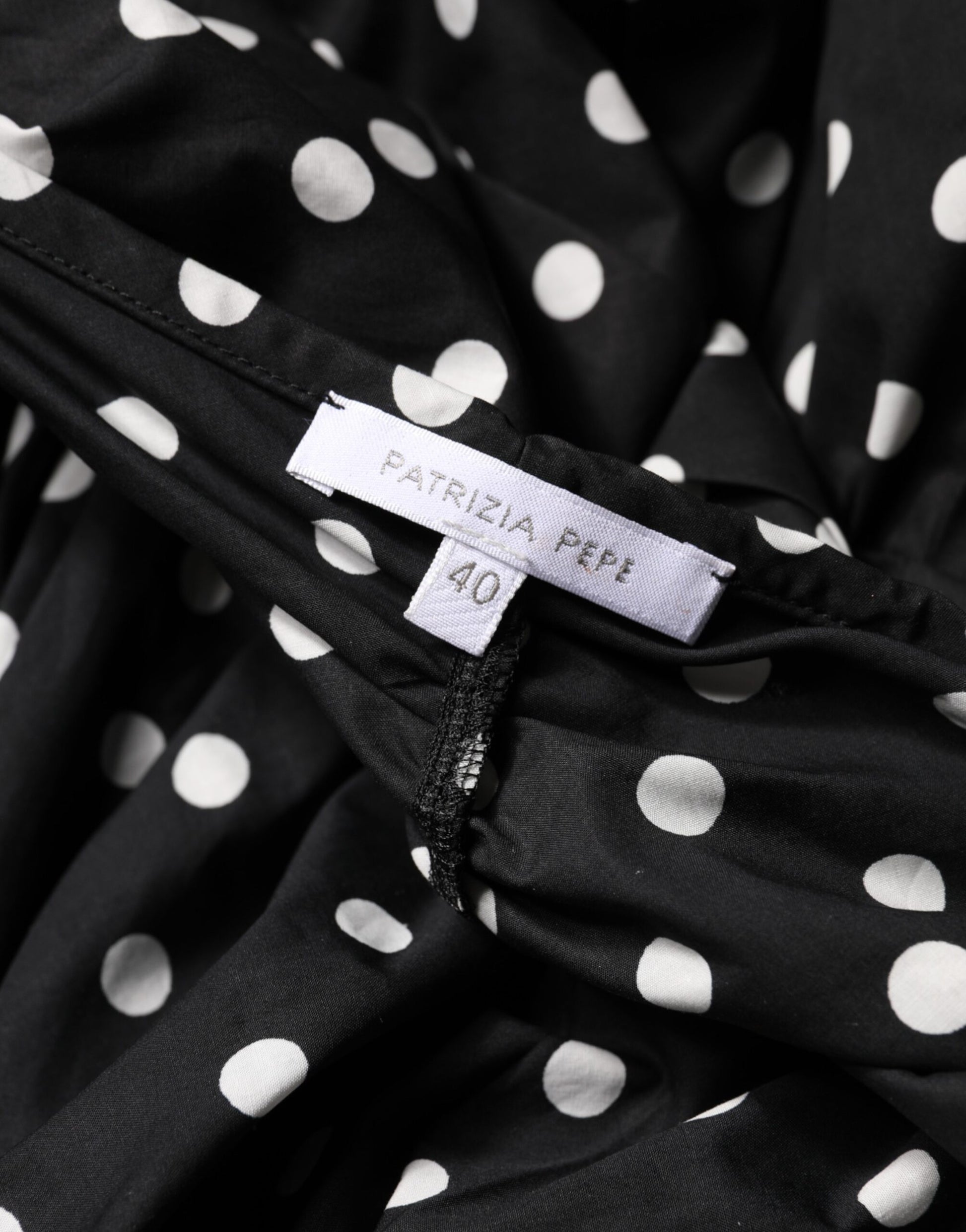 Black White Polka Dot Short Sleeves Mini Dress