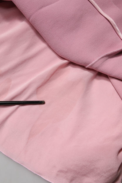 Pink Viscose Sleeveless Sheath Midi Dress