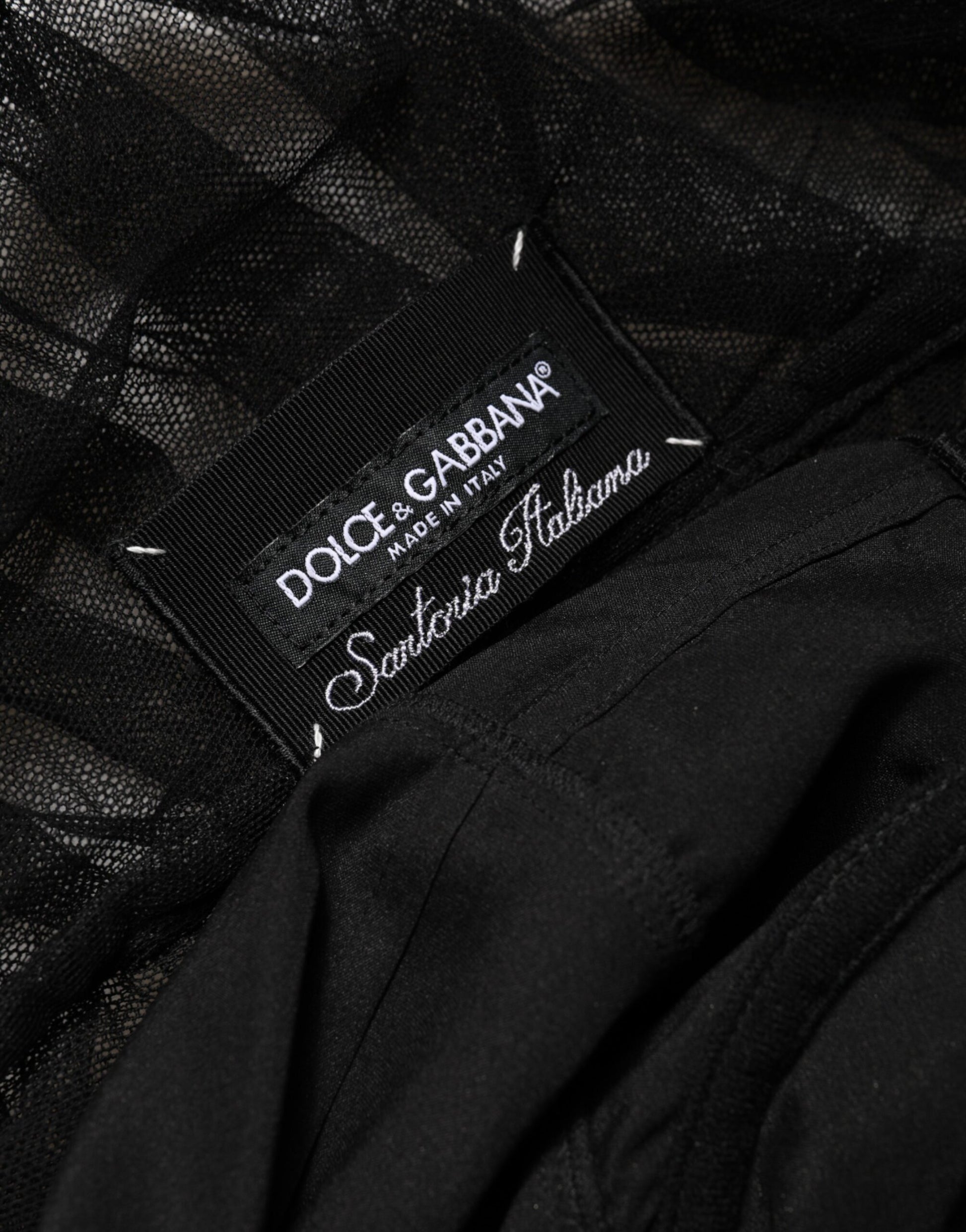 Black V-Neck Ruched Lace Hem Midi Dress