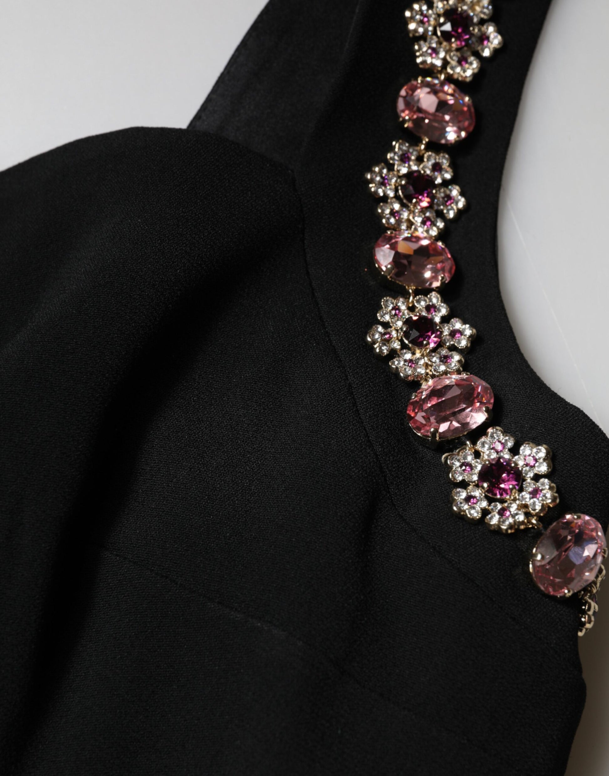 Black Embellished Bodycon Long Gown Dress