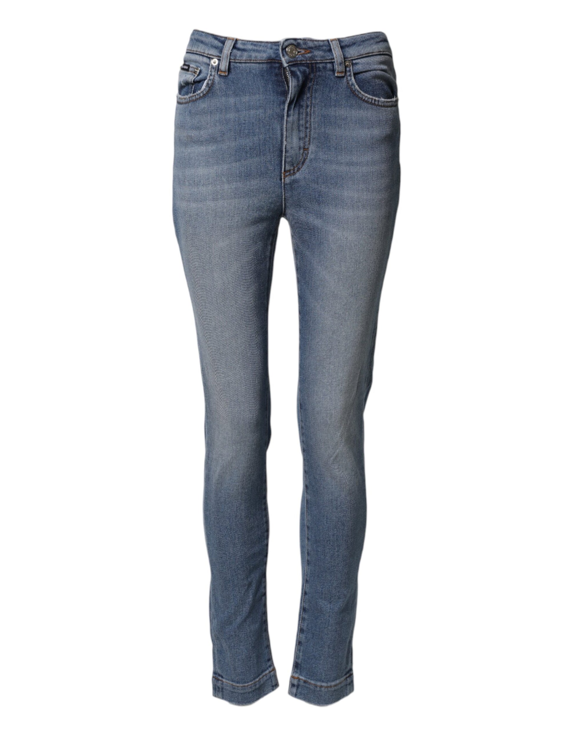 Blue Washed Cotton Skinny Denim Trouser Jeans