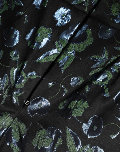 BlueGreen Floral Metallic Slim Trouser Pants