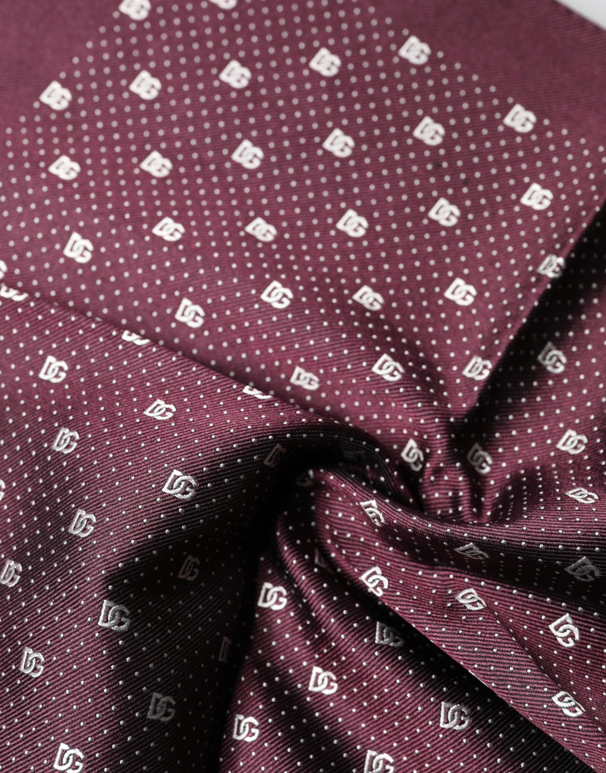 Maroon Logo Silk Square Handkerchief  Scarf