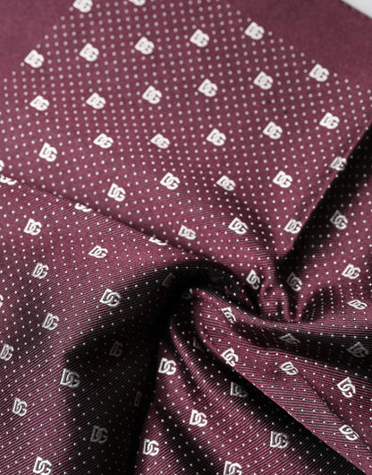 Maroon Logo Silk Square Handkerchief  Scarf