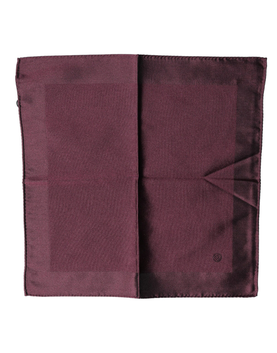 Maroon Logo Silk Square Handkerchief Scarf