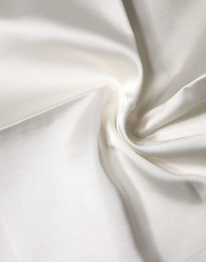 White Logo Silk Square Handkerchief Scarf