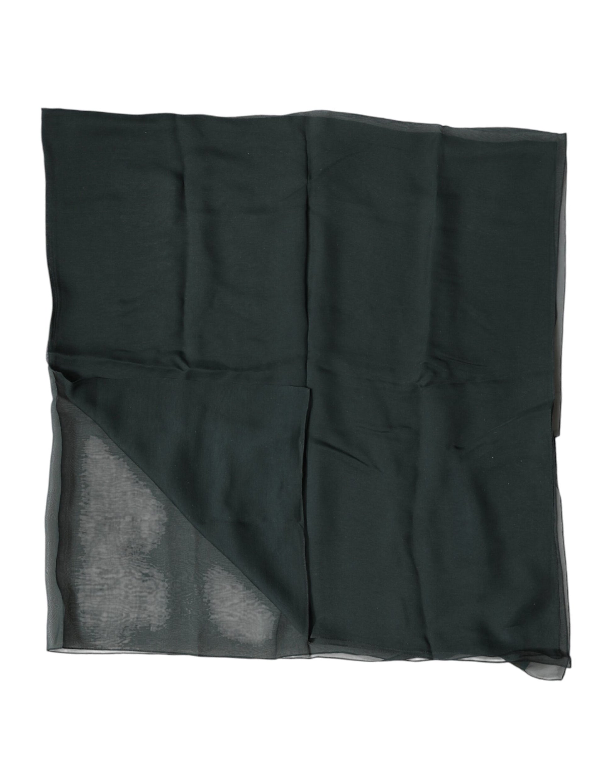 Dark Green Silk Neck Wrap Foulard  Scarf