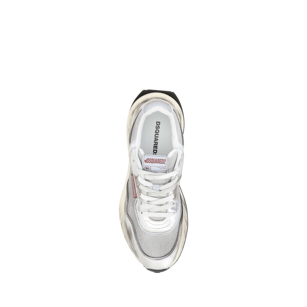 White Calf Leather Bos Taurus Sneakers