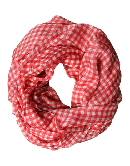 Red Checkered Plaid Neck Wrap Shawl  Scarf