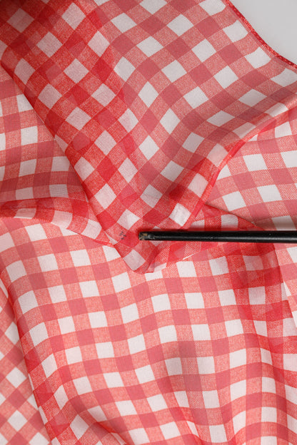 Red Checkered Plaid Neck Wrap Shawl  Scarf