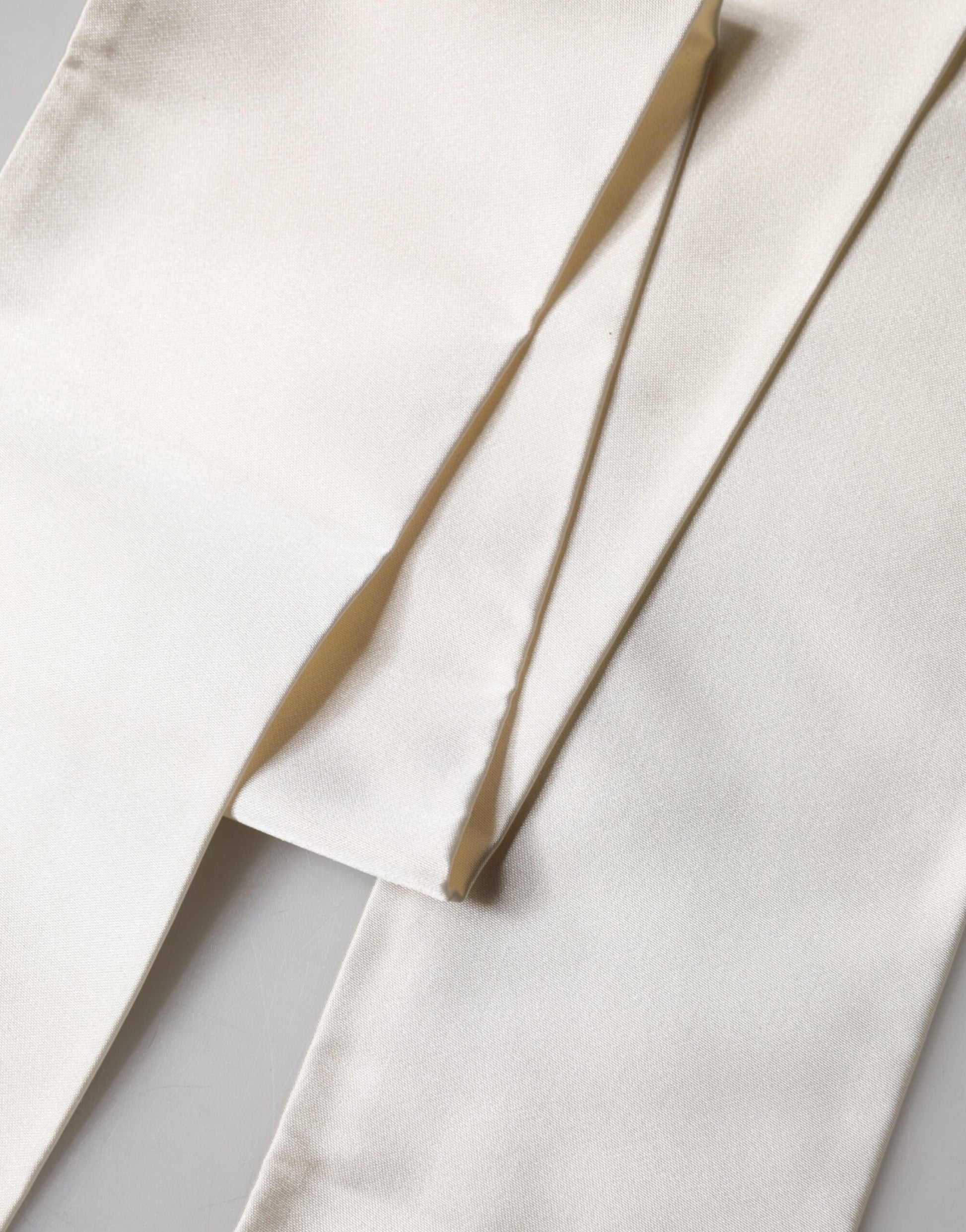 White Silk Fringes Neck Wrap Foulard  Scarf