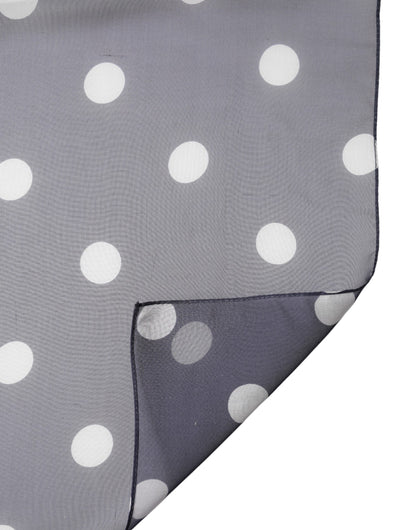 Blue Polka Dot Silk Neck Wrap Shawl 205cm x 132cm Scarf