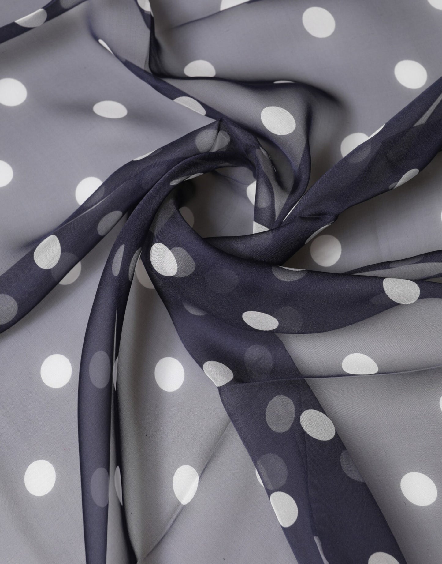 Blue Polka Dot Silk Square Foulard 91.5cm x 89.5cm Scarf