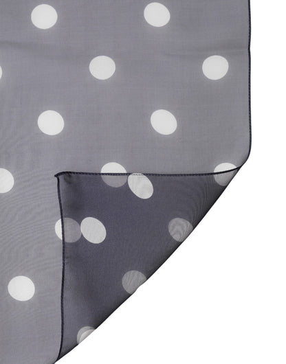 Blue Polka Dot Silk Square Foulard 91.5cm x 89.5cm Scarf