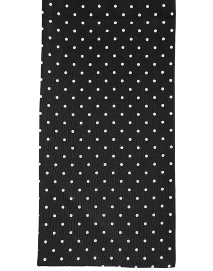 Black Polka Dot Neck Wrap Foulard 133.5cm x 12.5cm Scarf