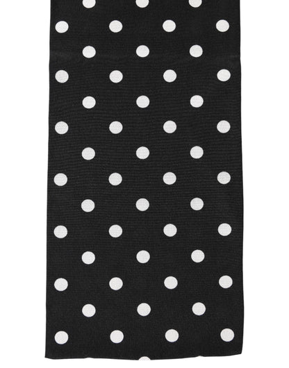 Black Polka Dot Neck Wrap Foulard 150cm x 12.5cm  Scarf