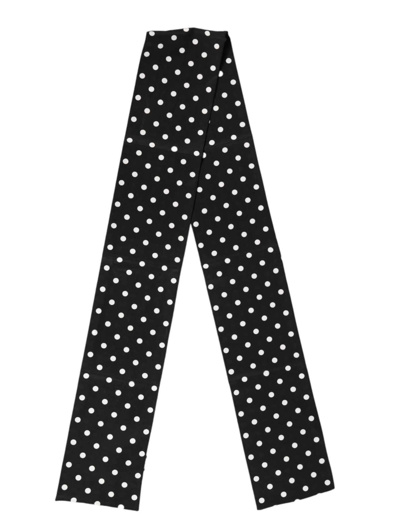 Black Polka Dot Neck Wrap Foulard 150cm x 12.5cm  Scarf