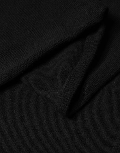 Black Wool Knit Neck Wrap Shawl Men Scarf