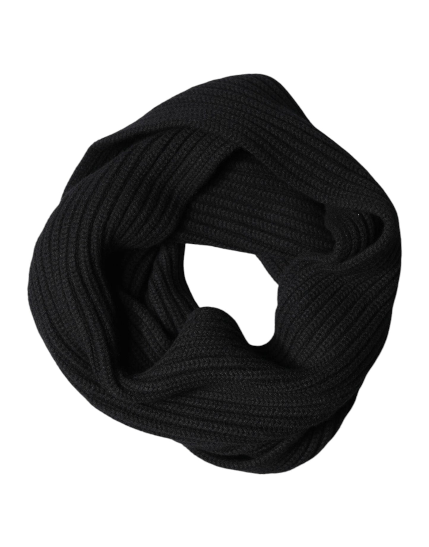 Black Cashmere Knit Neck Wrap Shawl 202cm x 26cm  Scarf