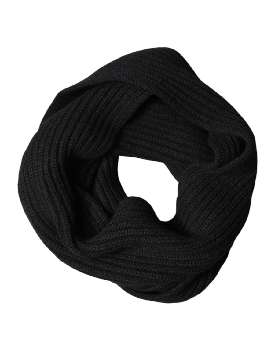 Black Cashmere Knit Neck Wrap Shawl 202cm x 26cm  Scarf