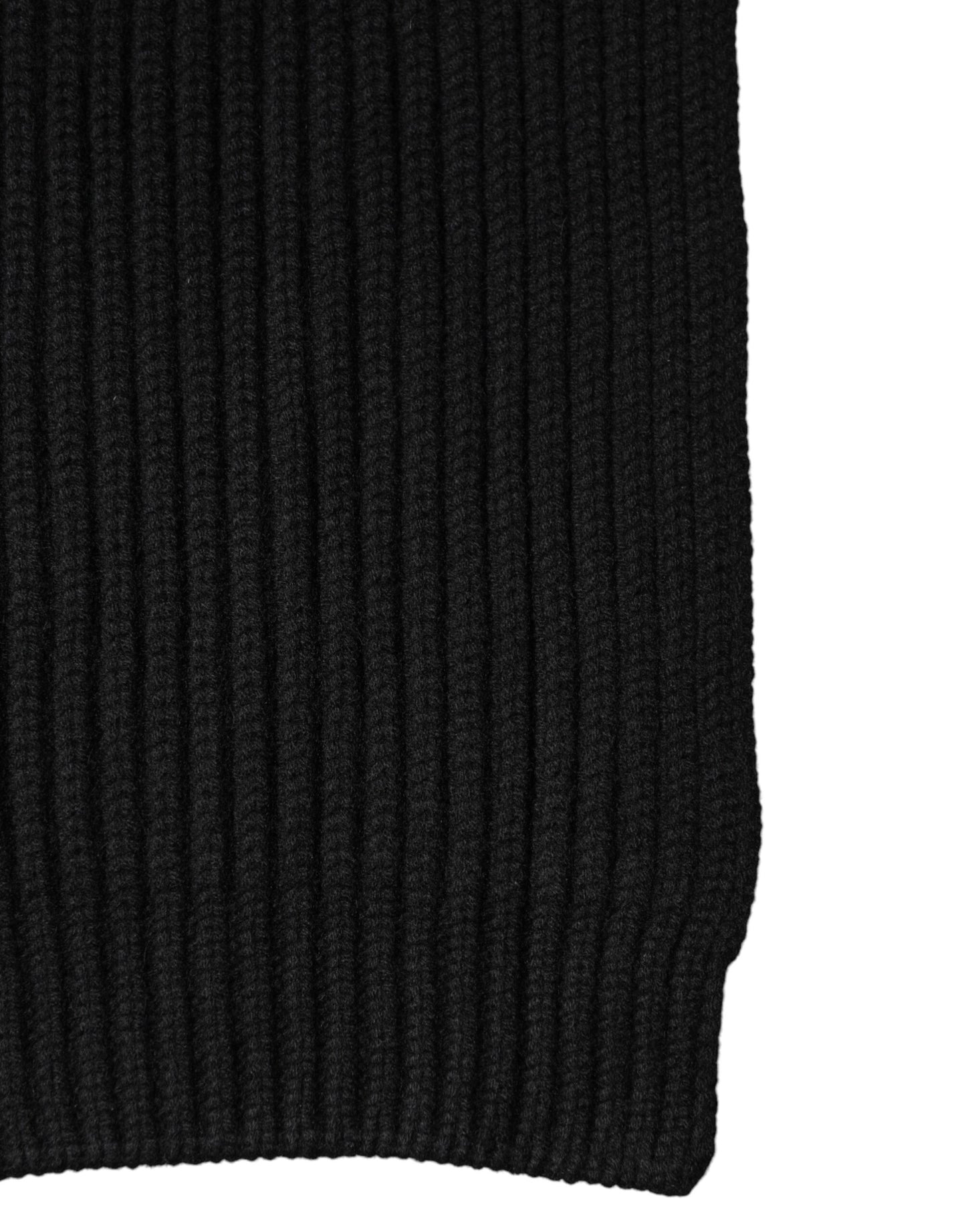 Black Cashmere Knit Neck Wrap Shawl 202cm x 26cm  Scarf