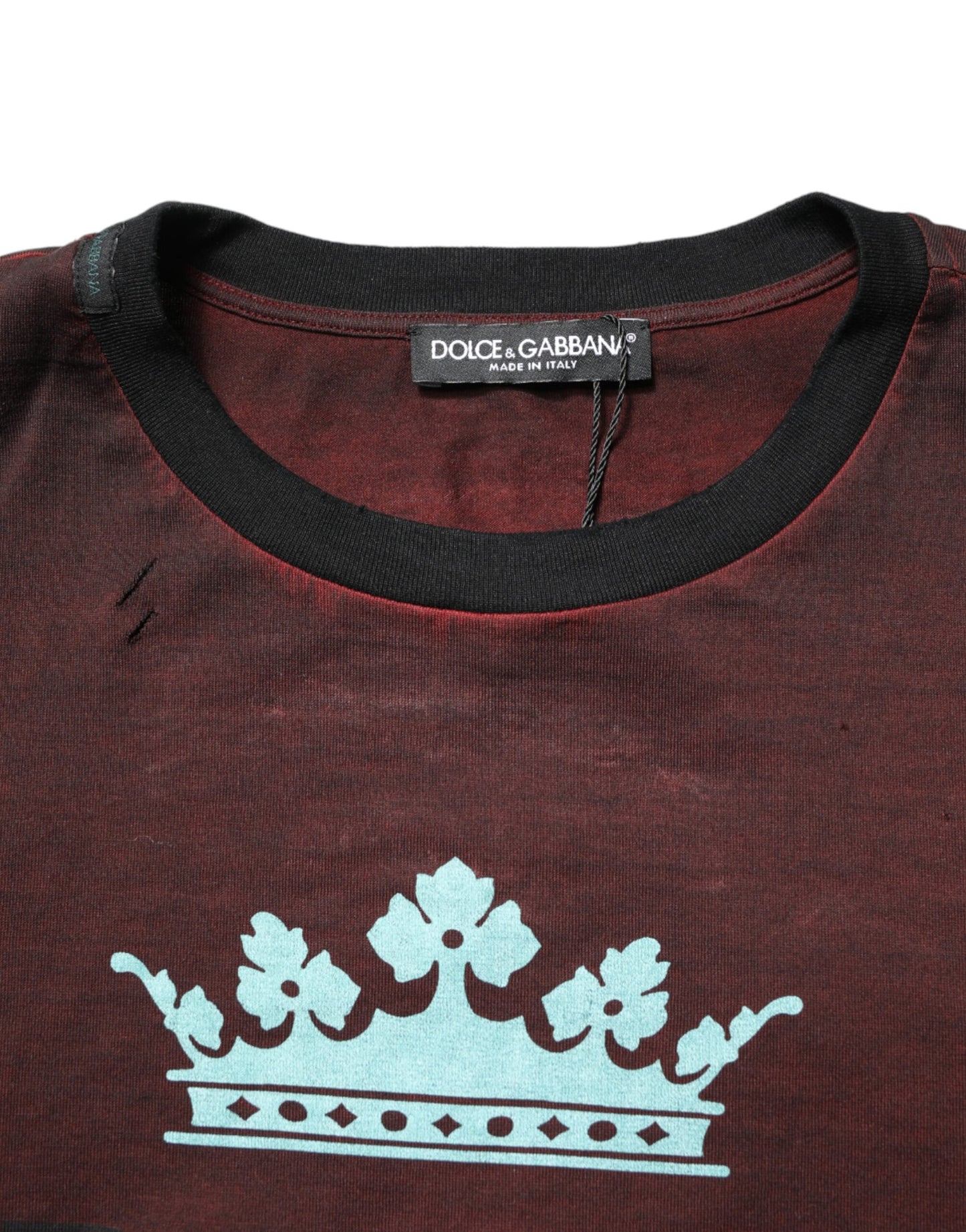 Maroon DG Crown Cotton Crew Neck Men T-shirt