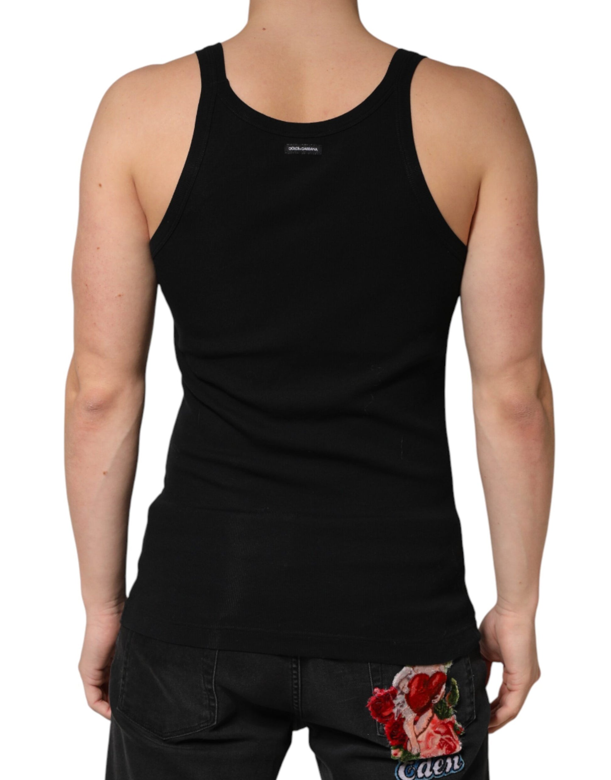 Black Sleeveless Round Neck Tank Top  T-shirt