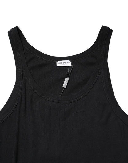 Black Sleeveless Round Neck Tank Top  T-shirt