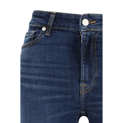 Blue Cotton Bootcut Jeans