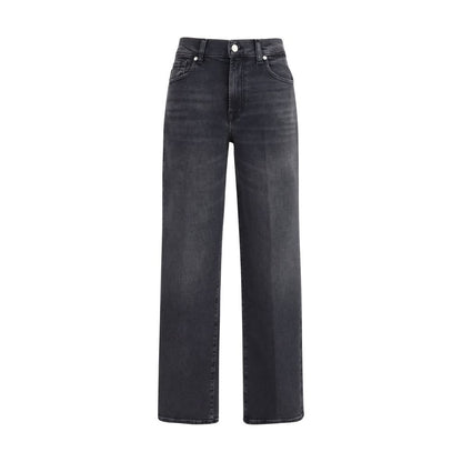 Black Cotton Straight-Leg Jeans