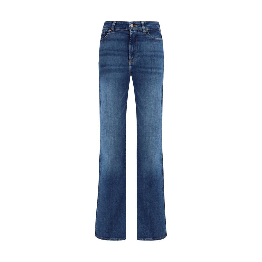 Blue Cotton Bootcut Jeans