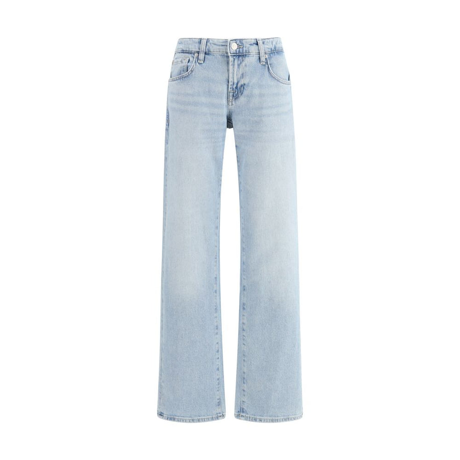 Light Blue Cotton Straight-Leg Jeans