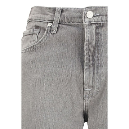 Gray Cotton Relaxed Fit Jeans