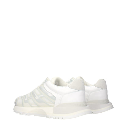 White Fabric Athletic Sneakers