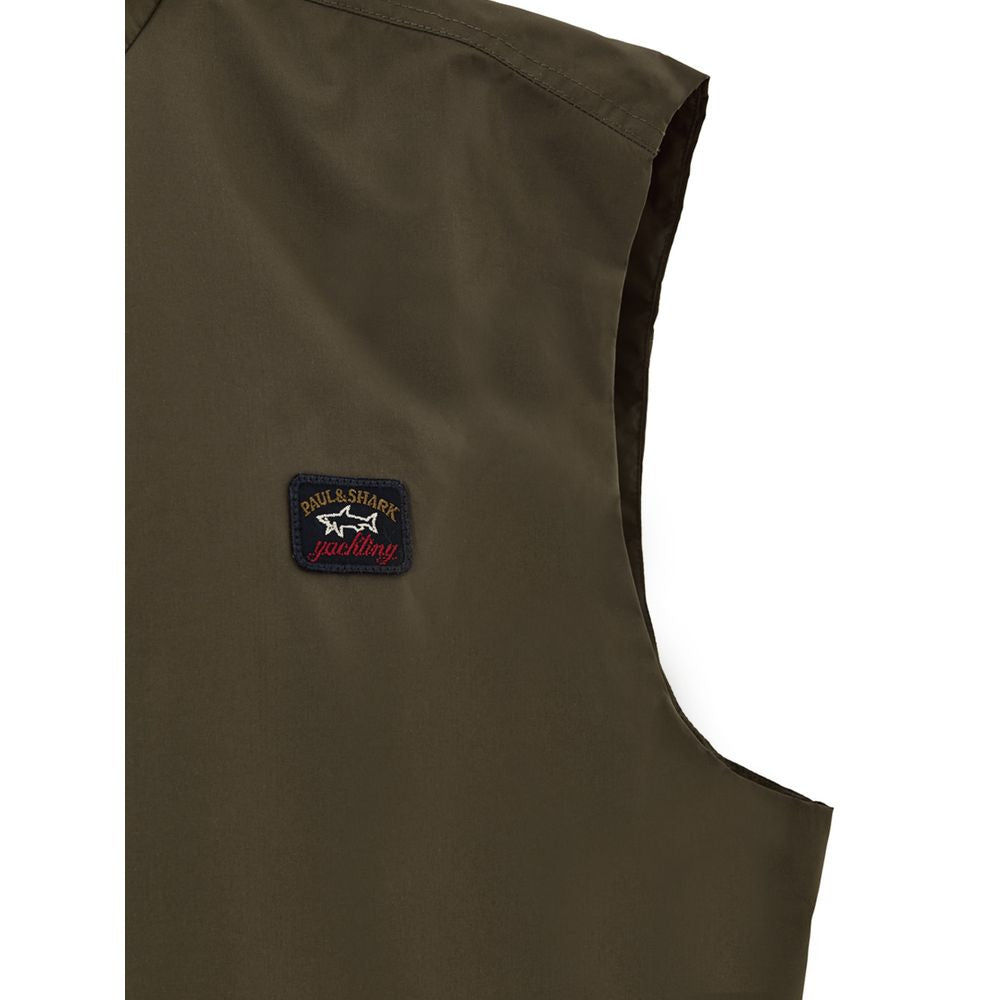 Green Polyester Sleveless Jacket