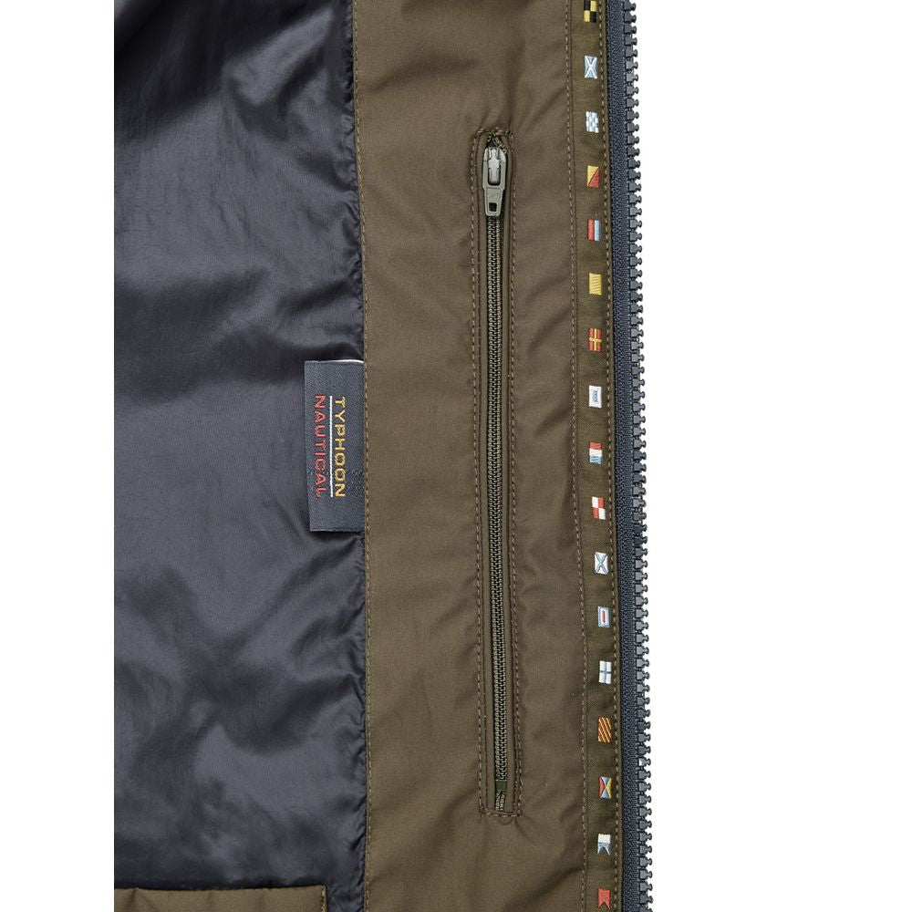 Green Polyester Sleveless Jacket