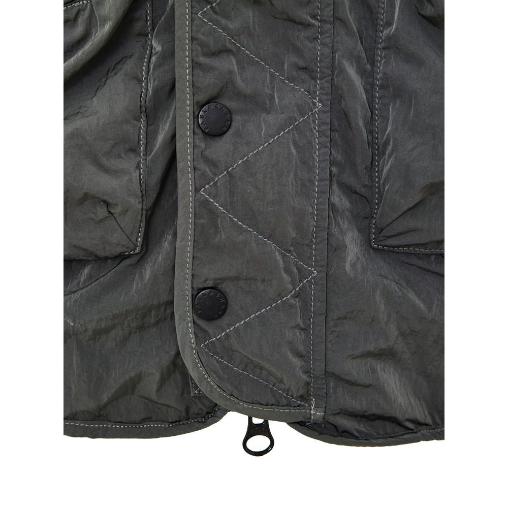 Gray Polyester Sleveless Jacket