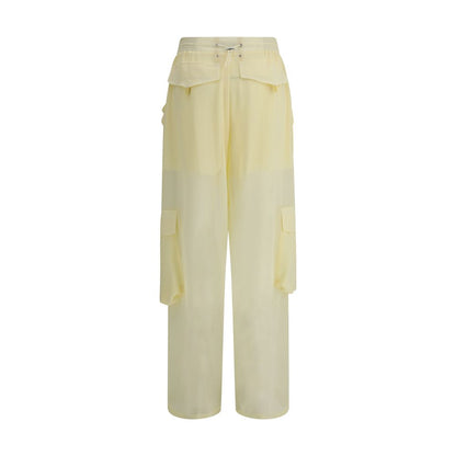 Yellow Polyester Cargo Pants