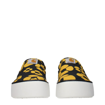 Blue Fabric Slip-On Loafers