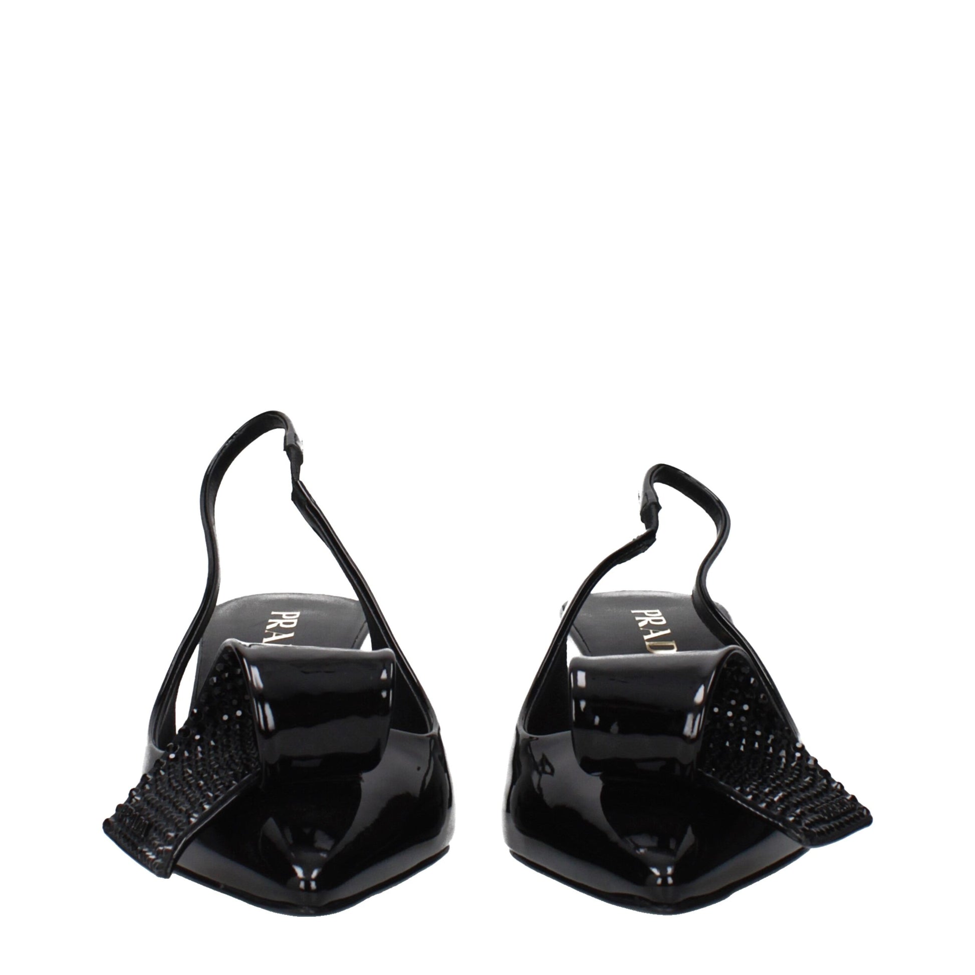 Black Leather Stiletto Heel Sandals