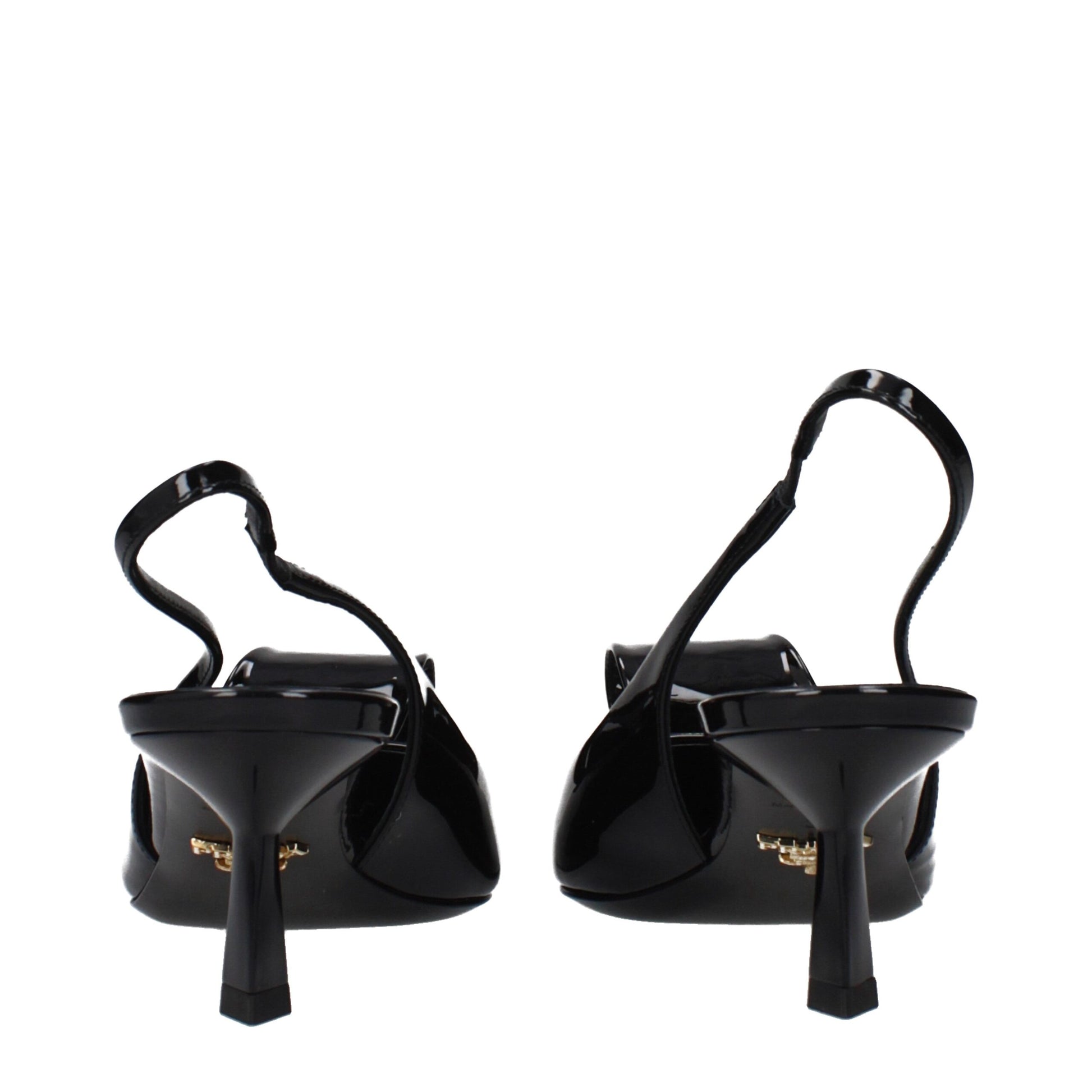 Black Leather Stiletto Heel Sandals