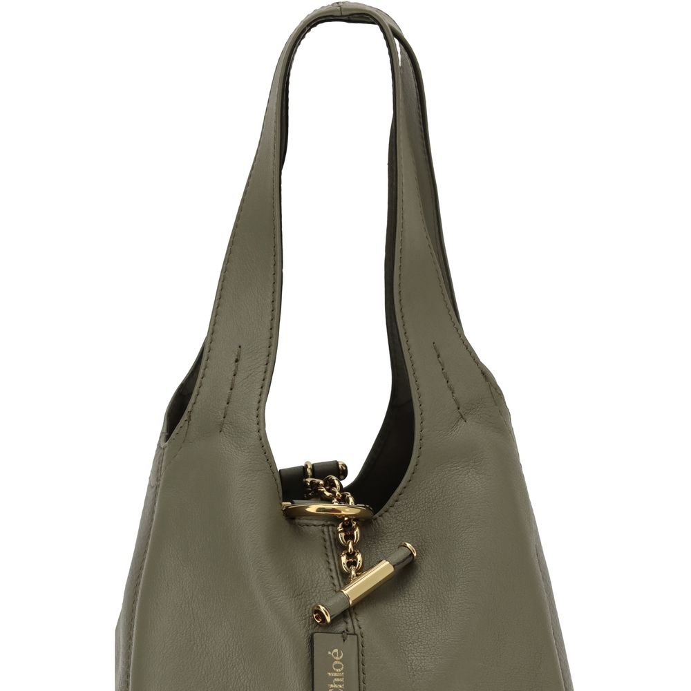 Green Buffalo Leather Shoulder Bag