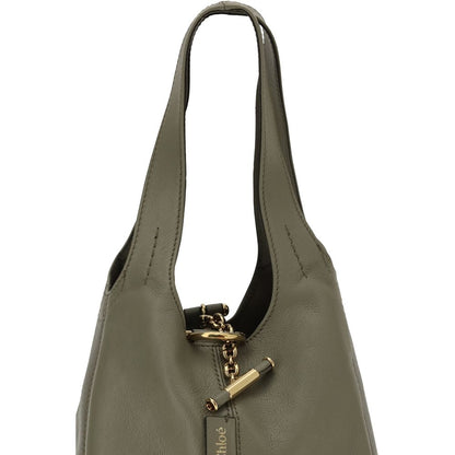 Green Buffalo Leather Shoulder Bag
